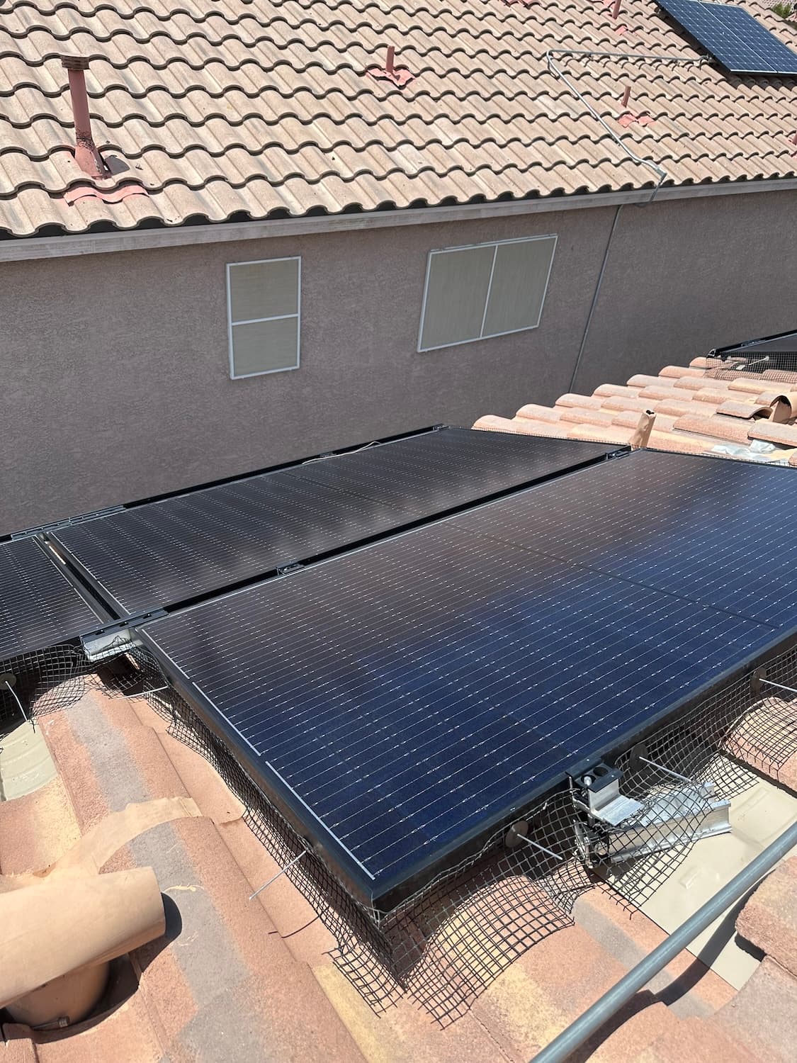 Spotless solar panels after professional cleaning
